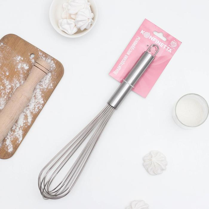 Венчик для взбивания с толстыми струнами KONFINETTA, 37&times;7 см, цвет серебристый
