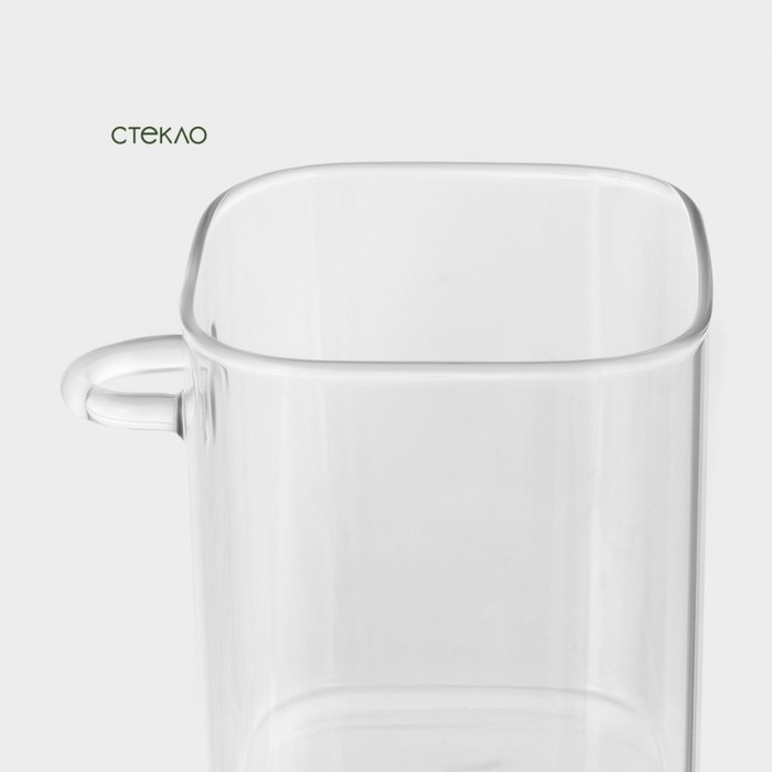 Банка стеклянная для сыпучих продуктов с бамбуковой крышкой и ложкой BellaTenero &laquo;Эко&raquo;, 450 мл, 10,5&times;8,2&times;10,5 см