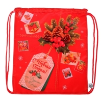 Новый год. Сумка под сладости 290 х 340 мм, &laquo;С Новым годом&raquo;, посылка (мягкий полиэстер плотностью 210D)