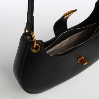 Сумка женская багет на молнии TEXTURA, средний размер, цвет чёрный