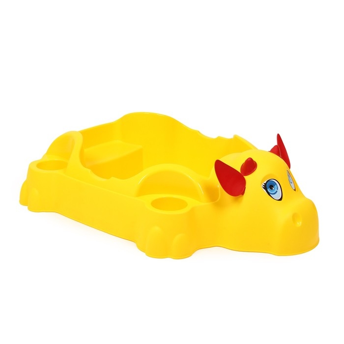 Песочница детская пластиковая, с крышкой, 116 &times; 83 &times; 30 см, &laquo;Коровка&raquo;