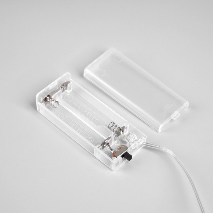 Гирлянда &laquo;Нить&raquo; 2 м роса с насадками &laquo;Бусы&raquo;, IP20, нить серебристая, 20 LED, батарейки AAx2 (не в комплекте), 2 режима, свечение тёплое белое