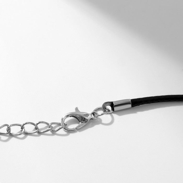 Кулон на шнурке &laquo;Для фото&raquo; сердце с розой, цвет чернёное серебро на чёрном шнурке, 45 см