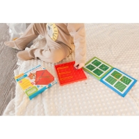 Геоборд &laquo;Математический планшет: Алфавит и цифры&raquo; с инструкцией по схемам, по методике Монтессори