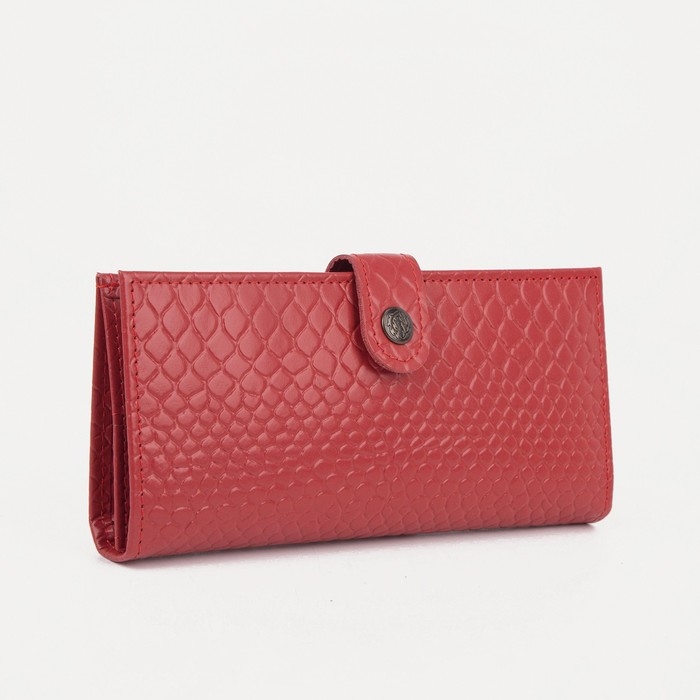 Кошелёк женский на кнопке, цвет красный