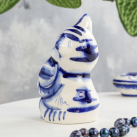 Сувенир &laquo;Кот рыбак&raquo;, гжель