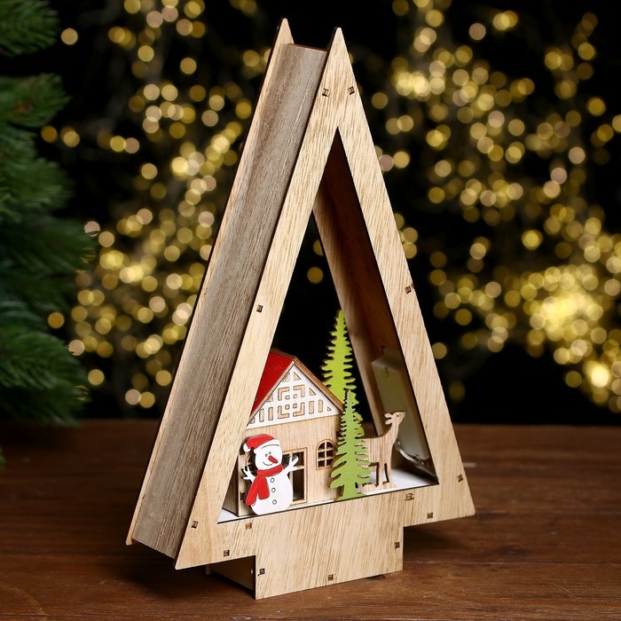 Декор с подсветкой &laquo;Домик в виде ёлки&raquo; 18 &times; 5 &times; 28 см