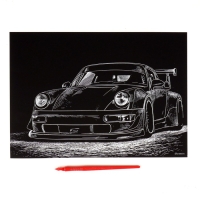 Гравюра &laquo;Тюнинг RWB&raquo; с металлическим эффектом золота А4