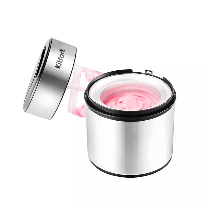 Мороженица Kitfort KT-1804, полуавтомат, 12 Вт, 2 л, съёмная чаша, серебристая