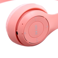 Наушники беспроводные &laquo;Зайчик&raquo;, звуковые и световые эффекты, складные, цвет розовый