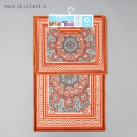 Набор ковриков для ванной и туалета Доляна &laquo;Геомертик&raquo;, 2 шт: 50&times;78 см, 40&times;50 см, цвет серый