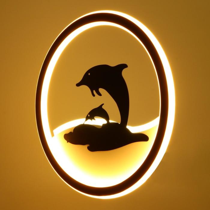 Бра "Дельфины" LED 41Вт 3000/4000К 24х24 см черный 30х30м