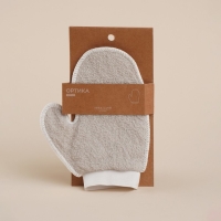 Мочалка - варежка массажная SL Home &laquo;Ортика&raquo;, хлопок, 20&times;17 см, цвет бежевый