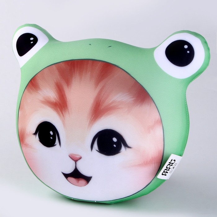 Подушка антистресс &laquo;Котик-лягушка&raquo;