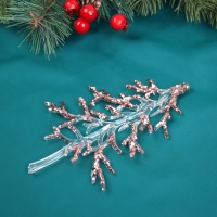 Украшение ёлочное "Ёлочка блеск сияние" 15х9 см, прозрачно-розовый