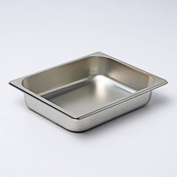 Гастроемкость 1/2 из нержавеющей стали, 65 мм, 32,5&times;26,5&times;6,5 см, толщина 0,8 мм