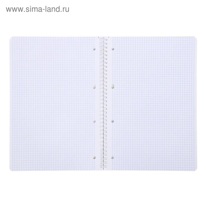 Тетрадь А4, 96 листов в клетку на гребне "Тропические листья", обложка мелованный картон, блок офсет, МИКС