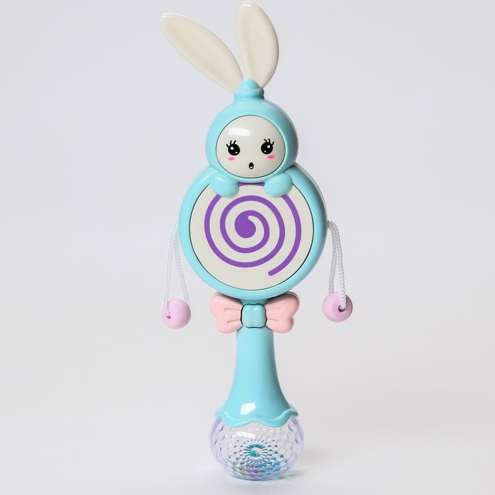 Погремушка музыкальная &laquo;Зайка барабан&raquo;, эластичные ушки, цвет МИКС, Крошка Я