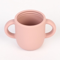 Поильник с трубочкой детский силиконовый &laquo;Try again&raquo;, 200 мл., с ручками, цвет розовый