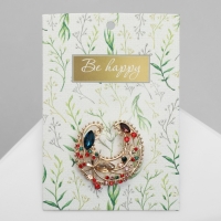 Брошь &laquo;Подкова самоцветная&raquo;, цветная в золоте