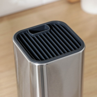 Подставка для ножей и ножниц Magistro &laquo;Металлик&raquo;, 10&times;10&times;23 см, цвет серебристый