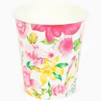 Стакан одноразовый бумажный &laquo;Акварельные цветы&raquo;, 250 мл