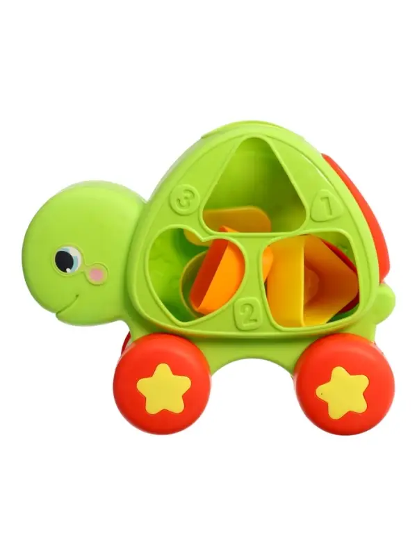 Развивающий сортер "Черепашка" с циферблатом, на колесиках