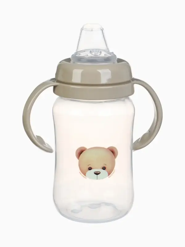 Новогодний поильник - непроливайка &laquo;Baby Bear&raquo; с силиконовым носиком, 270 мл., цвет бежевый Mum&Baby