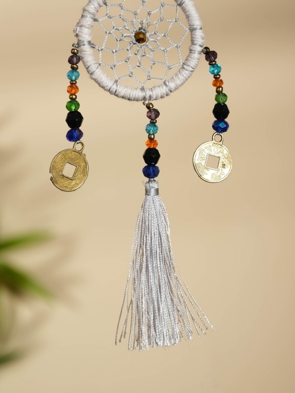 Брелок "Ловец снов" 4х15 см. бежевый