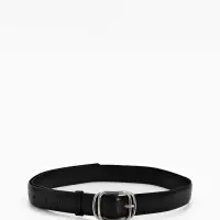 Ремень жен 06-01-02-01, Июнь2504, 3,2*0,3*110 см, без винта, пряж металл, 1 прокол, черный   1090312