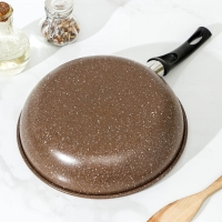 Сковорода Rock, d=25 см, пластиковая ручка, антипригарное покрытие, цвет коричневый