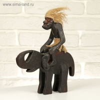 Сувенир &laquo;Абориген на слоне&raquo;, 22 см, дерево