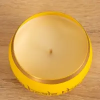 Свеча в чаше Yoga heal the soul жёлтая, соевый воск 200 гр 8,5х7 см