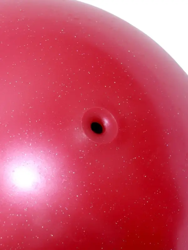 Мяч для художественной гимнастики Металлик с блестками, диаметр 19см, цвет красный