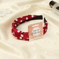 Ободок для волос "Кокетка" 3 см, красный горох