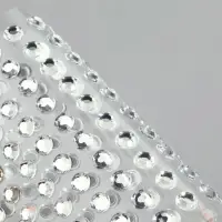 Стразы самоклеящиеся, d = 5 мм, 160 шт на листе на листе, цвет серебряный