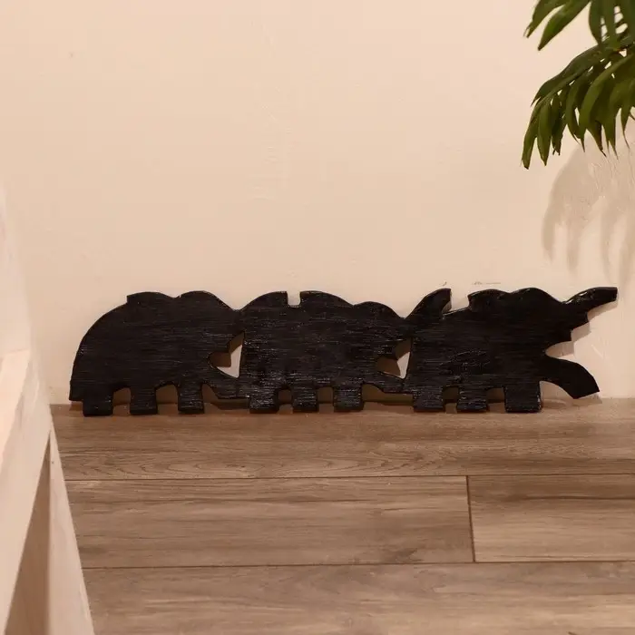 Панно декоративное "Три слона" 50х13х1,5 см МИКС