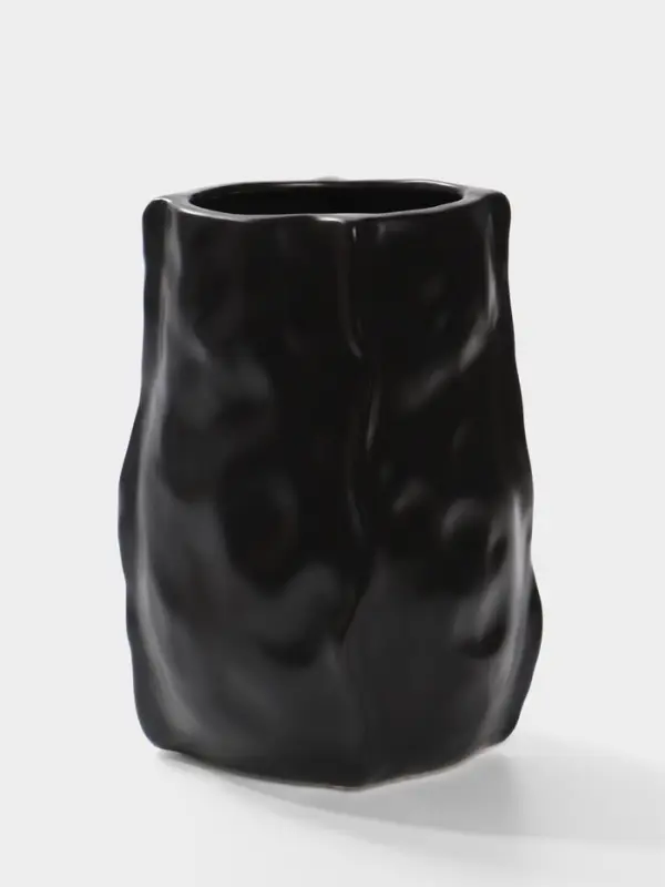 Ваза настольная керамика "Габино" 18,5х12 см, чёрный