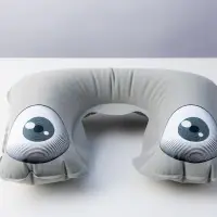 Надувная подушка под шею в чехле Sleep, серая