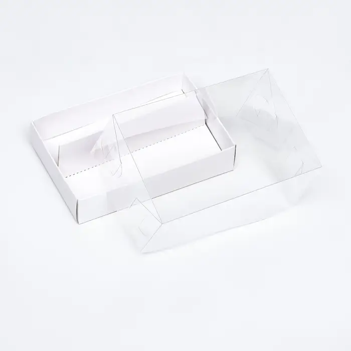 Кондитерская коробка складная под 2 эклера, белая, 9&times;13.5&times;7 см