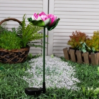 Садовый светильник на солнечной батарее &laquo;Лотос&raquo;, 70 см, 1 LED, свечение белое