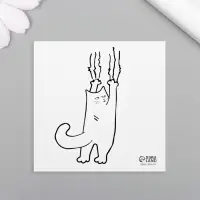 Переводная тату на тело чёрная &laquo;Кот царапун&raquo;, 6&times;6 см