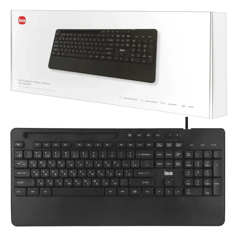 Клавиатура проводная KB-01 ISA черная