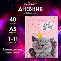 Дневник универсальный для 1-11 классов, "Киса", твердая обложка 7БЦ, глянцевая ламинация, 40 листов