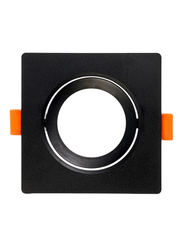 Светильник встраиваемый, поворотный, под лампу MR16, пластик, квадрат, пластик, черный