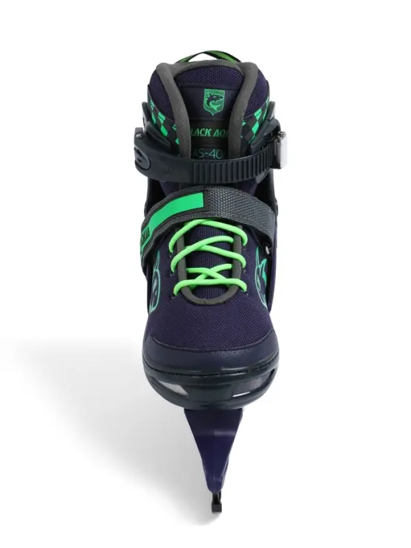 Коньки детские раздвижные BlackAqua, р. 27-30, для фитнеса, синие, зелёные