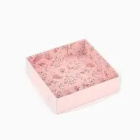 Кондитерская упаковка, коробка для макарун с пластиковой крышкой, &laquo;Шебби&raquo;, 12 х 12 х 3.5 см