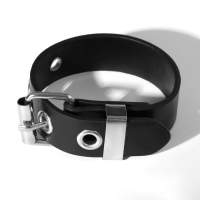 Браслет кожа &laquo;Хардкор&raquo; ремешок, цвет чёрный в серебре