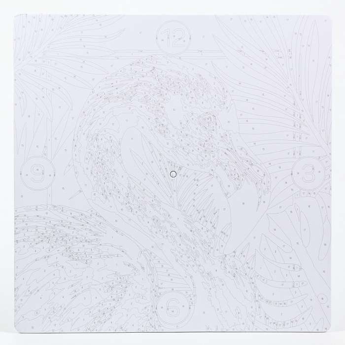 Роспись часов по номерам &laquo;Фламинго&raquo;, 30 х 30 см