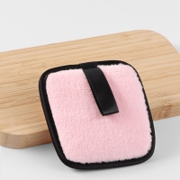 Спонж д/умывания полиэстер квадрат с подвесом 10,5*1,5см розовый пакет QF